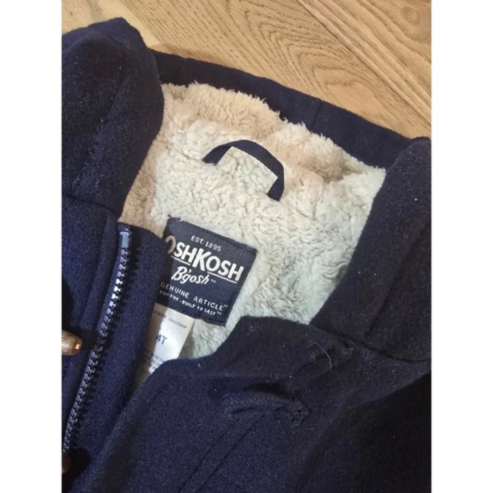 OshKosh B'gosh Kids Navy Blue Sherpa‎ Lined Duffle Coat Toddler Size 4T